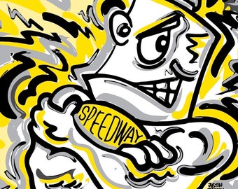 Speedway Indiana Spark Plugs Note Cards by Justin Patten (Pack of 6 Cards)