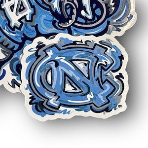 University of North Carolina NC Mini Vinyl Sticker by Justin Patten (Storm Striker Art, UNC Alumni, North Carolina Tar Heels, CLC) image 1