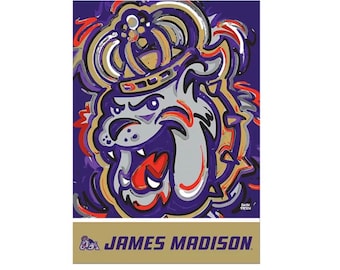 James Madison University Garden Flag 12&quot; x 18&quot; by Justin Patten (Storm Striker Art, JMU, 2 Sided Garden Flag)