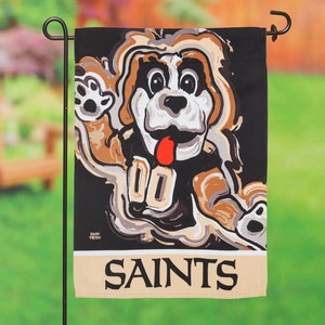 New Orleans Saints Mascot Garden Flag 12&quot; x 18&quot; by Justin Patten (Storm Striker Art, Who Dat, Mardi Gras)