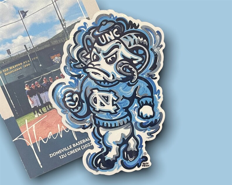 University of North Carolina Mascot Magnet by Justin Patten (Storm Striker Art, UNC Gift, Carolina Blue, UNC Mascot) bild 2