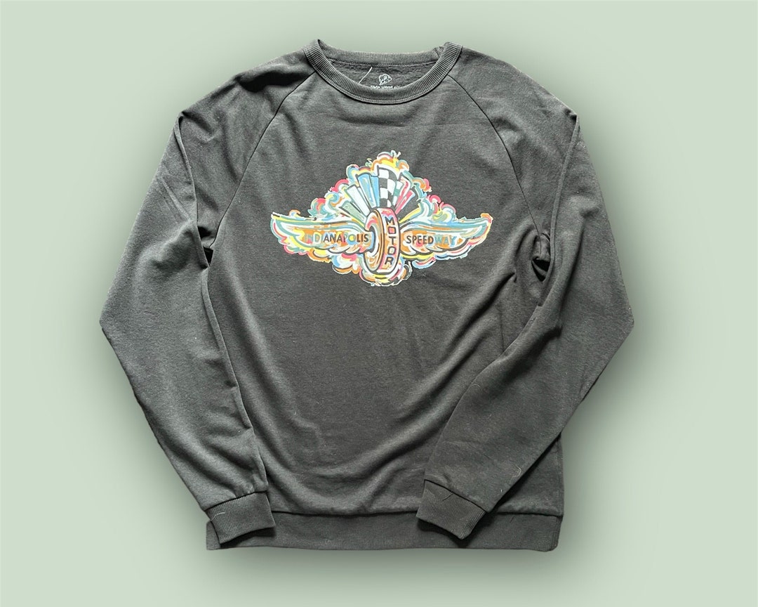 Indianapolis Motor Speedway Wing and Wheel Black Tribled Unisex Crew by ...