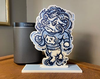 University Of North Carolina Mascot Standee by Justin Patten (Storm Striker Art, Perfect UNC Gift, UNC Mascot, Tar Heels)