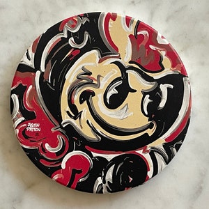 The Ohio State University Brutus Stone Coaster by Justin Patten (Storm Striker Art, Best Ohio State, Brutus Coaster, Ohio State Gift)