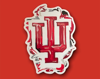 Sticker IU Storm Striker Art by Justin Patten Indiana University Best Vinyl Sticker For Exterior Car Use 4x6 Super Strong Bloomington