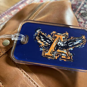 Auburn University Bag Tag  by Justin Patten (Storm Striker Art, Acrylic Bag Tag, Travel Supplies, Auburn Alumni)