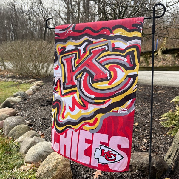 Kansas City Chiefs Garden Flag 12" x 18" by Justin Patten