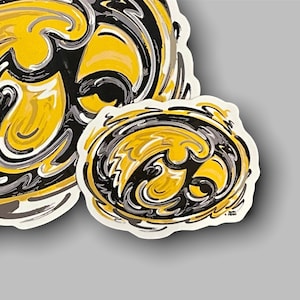 University of Iowa Tiger Hawk Mini Vinyl Sticker by Justin Patten (Storm Striker Art, 3&quot;x2&quot;, Iowa City, Caitlin Clark, Indiana Fever)