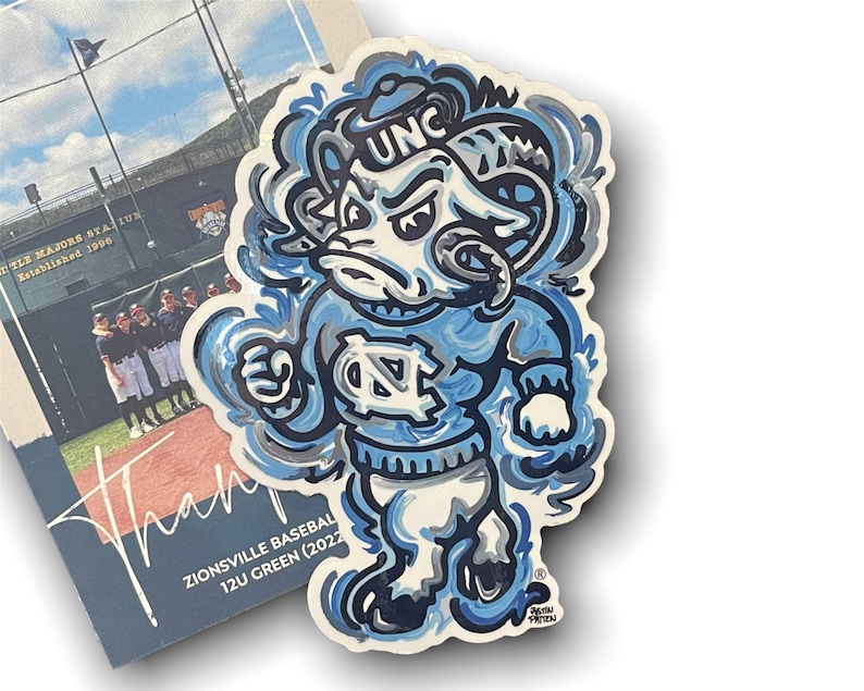 University of North Carolina Mascot Magnet by Justin Patten (Storm Striker Art, UNC Gift, Carolina Blue, UNC Mascot) bild 1