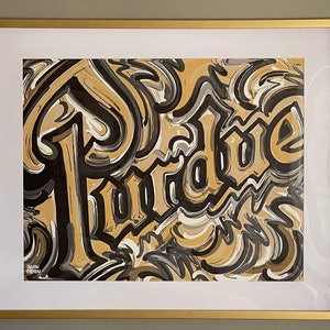 Purdue 20&quot;x16&quot; World&#39;s Biggest Drum Vintage Style Print by Justin Patten