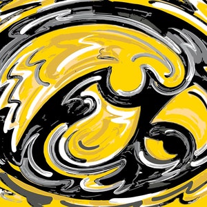 University of Iowa, Tiger Hawk, 20" x 16" Rolled Print on Canvas, by Justin Patten (Storm Striker Art, Iowa City, Clark)