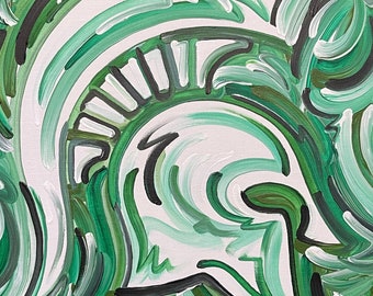 Michigan State University Painting By Justin Patten 12x12 Etsy