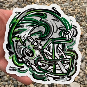 Sticker Zionsville Artist Justin Patten Zionsville Football Vinyl Sticker For Exterior Car Use 5”x5”USA State Flag Great Gift Water Bottle