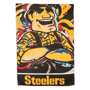 Pittsburgh Steelers Mascot Garden Flag 12&quot; x 18&quot; by Justin Patten
