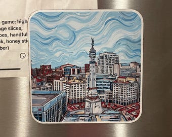 Indianapolis The Circle Magnet by Justin Patten (Storm Striker Art, Downtown Indy, Best Indy Art, Back Home Again)