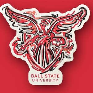 Ball State University Beneficence Statue Vinyl Sticker by Justin Patten