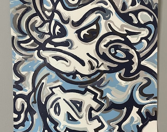 Print UNC Storm Striker Art by Justin Patten 16x20 PRINT Officially Licensed University of North Carolina Tar Heels Chapel Hill Best print