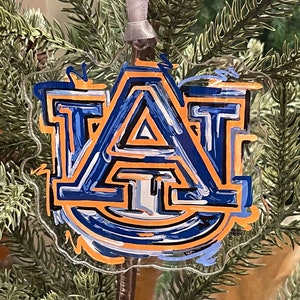 Auburn University AU Ornament by Justin Patten (Storm Striker Art, AU Interlocking, Auburn Alumni Gift, Best Auburn Gift, Auburn Basketball)