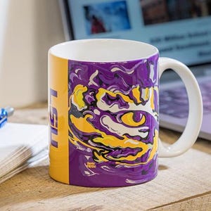 Louisiana State University Ceramic Mug by Justin Patten (storm Striker Art,  12oz, LSU, LSU Football, LSU Women's Basketball) - Etsy