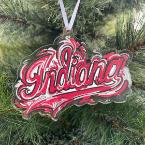 Ornament IU Storm Striker Art by Justin Patten Indiana University Wood or Acrylic Ornament 3x5  Bloomington Best