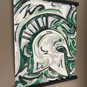 Michigan State University 16" x 20" Spartan Helmet Rolled Print by Justin Patten (Storm Striker Art, Michigan State Alumni, MSU Gift) image 3