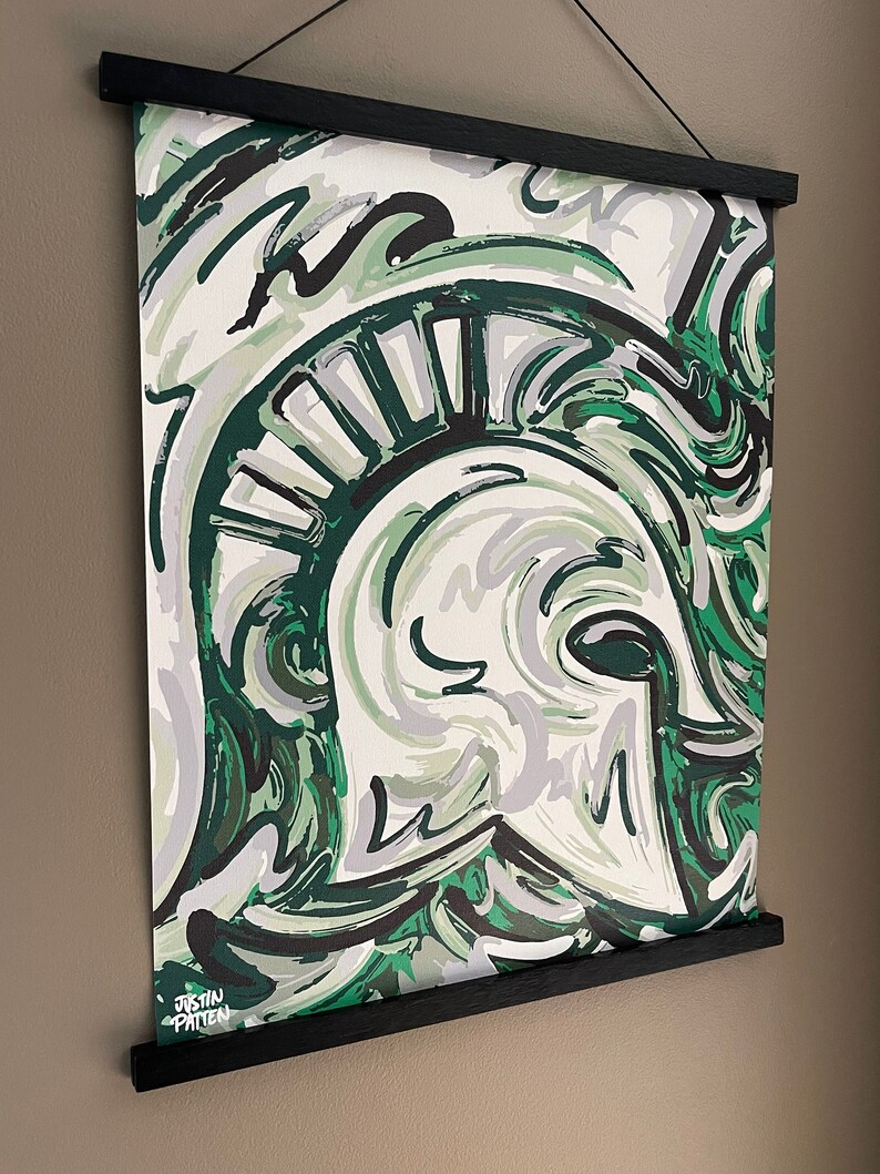 Michigan State University 16" x 20" Spartan Helmet Rolled Print by Justin Patten (Storm Striker Art, Michigan State Alumni, MSU Gift) image 3