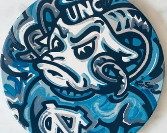 University of North Carolina Stone Coaster by Justin Patten (Storm Striker Art, UNC Coaster, UNC Alumni, UNC Football)
