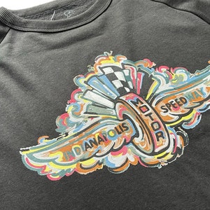 Indianapolis Motor Speedway Wing and Wheel Black Tribled Unisex Crew by ...