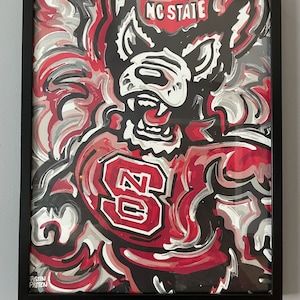 North Carolina State University Print created by Justin Patten (Storm Striker Art, 16x20, Officially Licensed, College Football, Mr. Wolf)