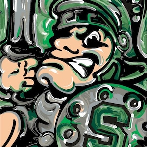 Print Michigan State Storm Striker Art by Justin Patten Officially Licensed Product Michigan State University 16x20 inch PRINT CLN#7833