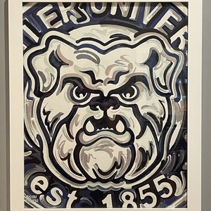 Butler University 16x20 Bulldog Print on Rolled Canvas by Justin Patten (Storm Striker Art, Butler Alumni Gift)