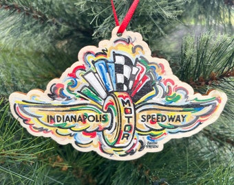 Ornament IMS Storm Striker Art by Justin Patten Indy 500 Wood Ornament 4”x6” Great Gift Holiday Christmas