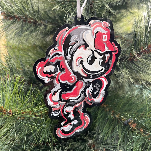 Ohio State Storm Striker Art by Justin Patten 5”x3” Officially Licensed The Ohio State University Ornament College Football Brutus (2217)