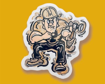 Pegatina de Purdue Pete de la Universidad de Purdue, 5x5, creada por Justin Patten (Storm Striker Art, Purdue Boilermakers, Exterior, Baloncesto de Purdue)