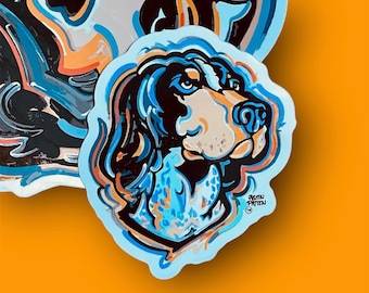 University of Tennessee Mini Smokey Vinyl Sticker by Justin Patten (Storm Striker Art, Best Tennessee Sticker, Tennessee Alumni Gift)