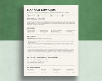 Plantilla de CV compatible con ATS: CV y carta de presentación modernos (editable en Canva, descarga digital)