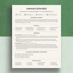 Canva Lebenslauf Vorlage: Moderner Lebenslauf, Anschreiben, ATS-freundlich (Digitaler Download)