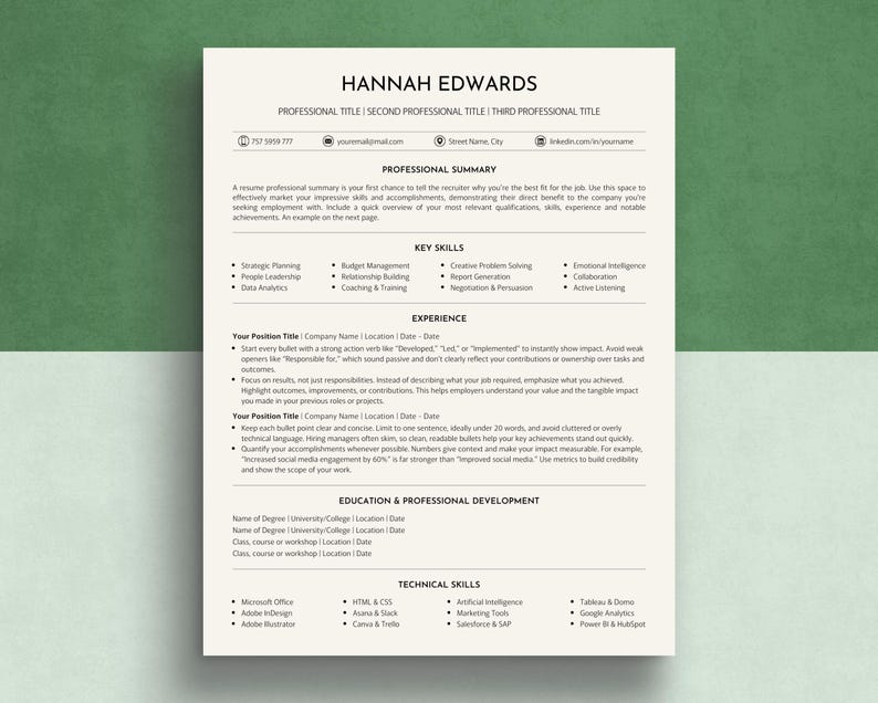 Plantilla de currículum de Canva: CV moderno, carta de presentación, compatible con ATS (descarga digital) imagen 1