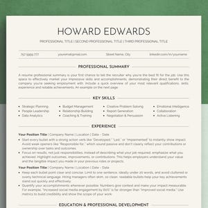ATS Friendly Resume Template: Modern CV Cover Letter (Digital Download)