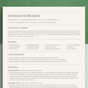 Plantilla de CV profesional de una sola columna para solicitudes de empleo Plantilla de carta de presentación de CV Moderno y compatible con ATS Currículum vítae Elegante
