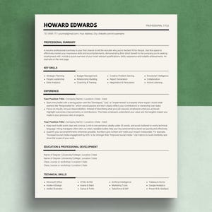 Minimalistische einspaltige Lebenslaufvorlage für Stellenangebote Lebenslauf Anschreiben Vorlage Moderner ATS-freundlicher Lebenslauf Canva Einfach