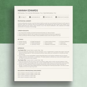 Single-Column CV Template for Job Applications Resume Cover Letter Template Modern ATS Friendly Curriculum Vitae Premium Design Elegant