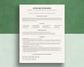 Curriculum Vitae Single-Column Resume Template for Job Applications CV Cover Letter Template Modern ATS Compatible Simple Minimal Fancy