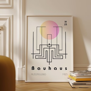 Colourful Bauhaus Poster, Art Print, Wall Art, Mid Century Modern, Minimalist Wall Art, Living Room Decor Bauhaus Print,  Framed Wall Art