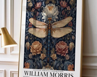 William Morris Prints, William Morris Dragonfly, Botanical Prints, Exhibition Posters, Dragonfly Print, William Morris Gift idea, Wall Art