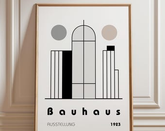 Bauhaus Architecture Poster: Modern Geometric Art Print