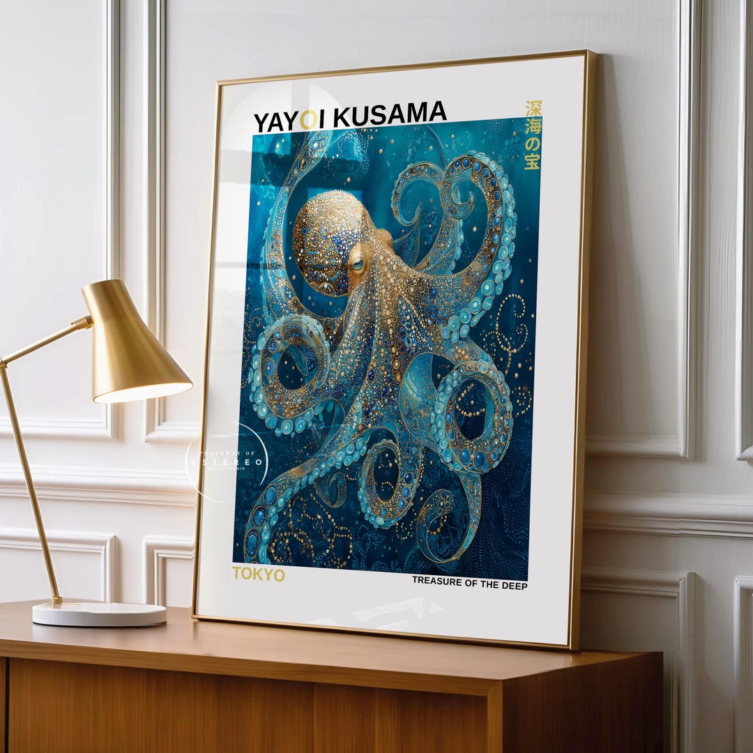 Yayoi Kusama Octopus Print | Framed Japanese Modern Poster | Home Wall ...