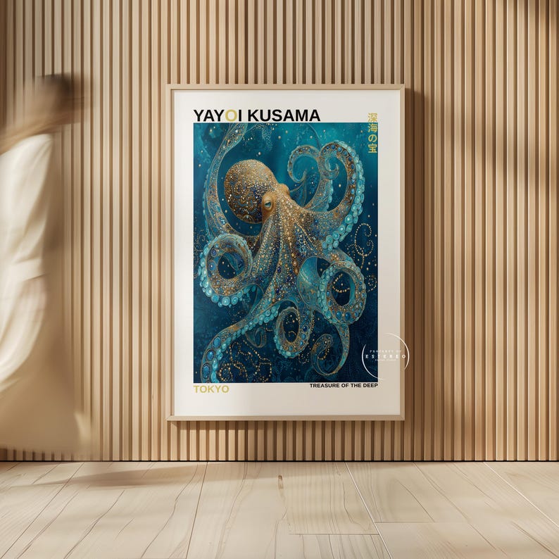 Yayoi Kusama Octopus Print | Framed Japanese Modern Poster | Home Wall ...