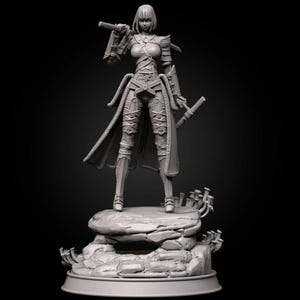 3d printer files,stl for print,3d model,3d samurai girl,3d fantastic figure,3d samuai model,3d warrior woman,digital print,3d print stl file