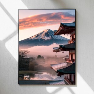 Mount Fuji Poster, Traditional Japanese Mount Fuji Wall Art, Japandi Wall Art, Japanese Wall Art, Living Room Wall Art, Japan Art